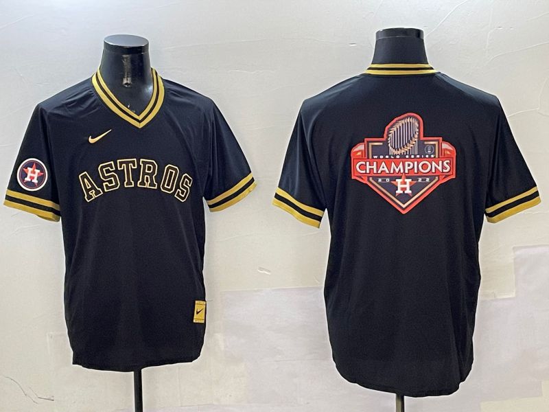 Men Houston Astros Blank Black Gold Game 2025 Nike MLB Jersey style 14
